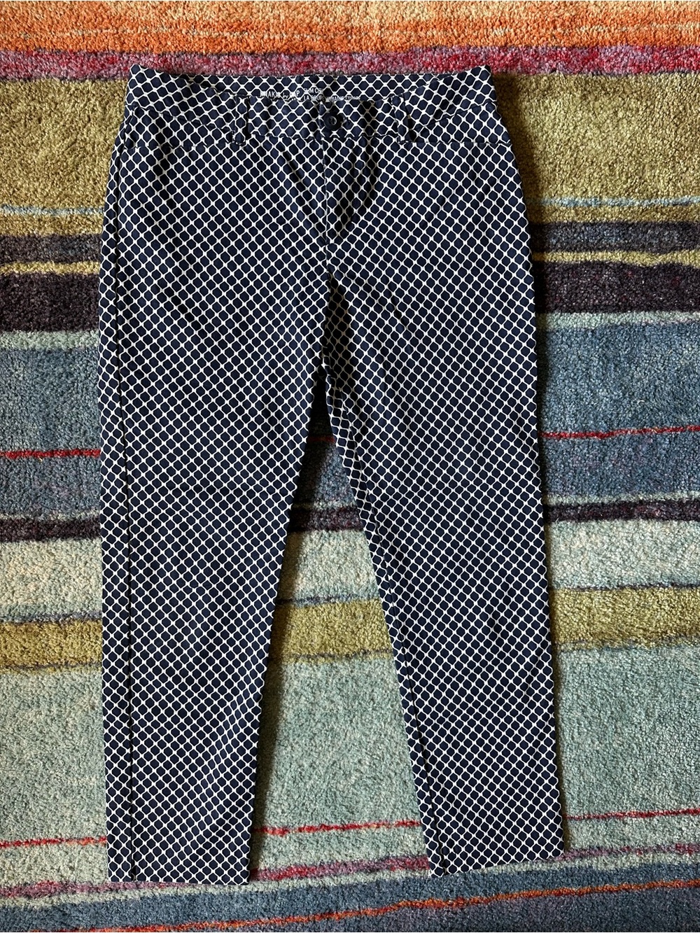 Slim City Khaki by Gap Navy Geometric Pants